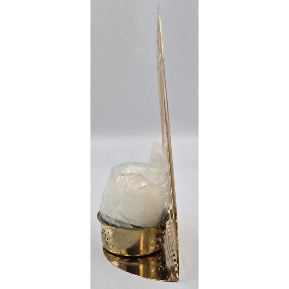 Solid Brass Vintage Yulelite Halo Effect Christmas Tree Tealight‎ Holder